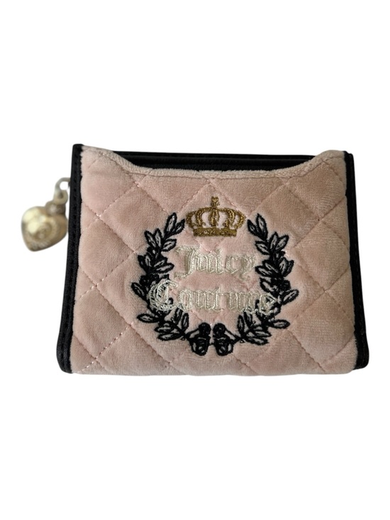 Juicy Couture Handbags - Juicy Couture Royal Couture Quilted Velour Trifold Wallet Pink Clay Brown